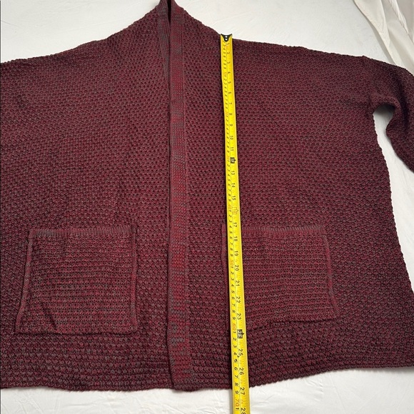 BDG burgundy and teal oversized open cardigan with pockets - Picture 6 of 10